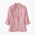 Calista | Women's Lightweight Linen-Blend 3/4-Sleeve Blazer — view 1