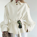 Tamsin | Women's Belted Peplum Trench Coat — view 1