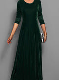 Seraphine | Women's Velvet Long Sleeve A-Line Maxi Dress — view 1