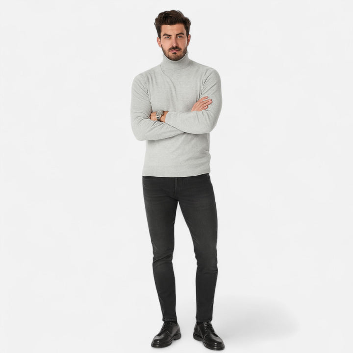 Men's Turtleneck Sweater – Timeless Design, Refined Warmth — Gray