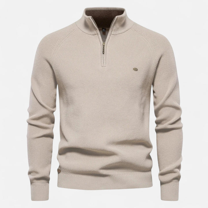 Men's Half-Zip — Beige
