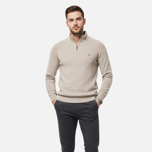 Men's Half-Zip — Beige
