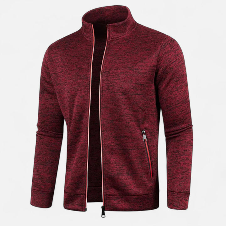 Men's Zip Cardigan — Red