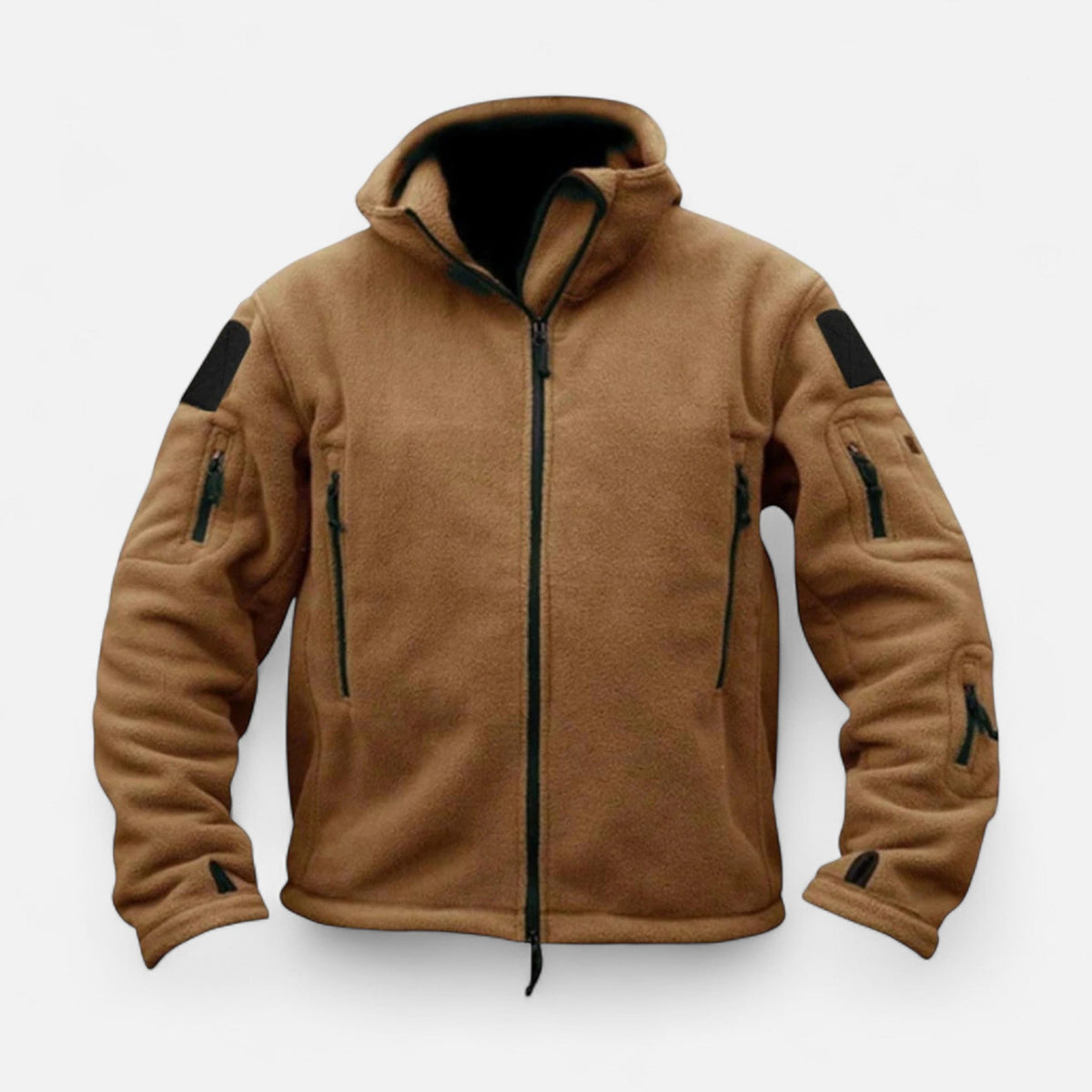 Men's Tactical Fleece Jacket with Hood — Chestnut