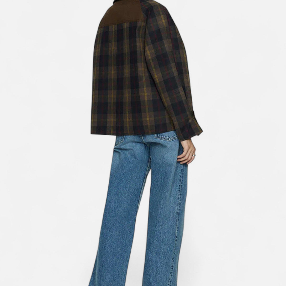 Plaid Jacket for Women – Soft Fur Collar — image 5