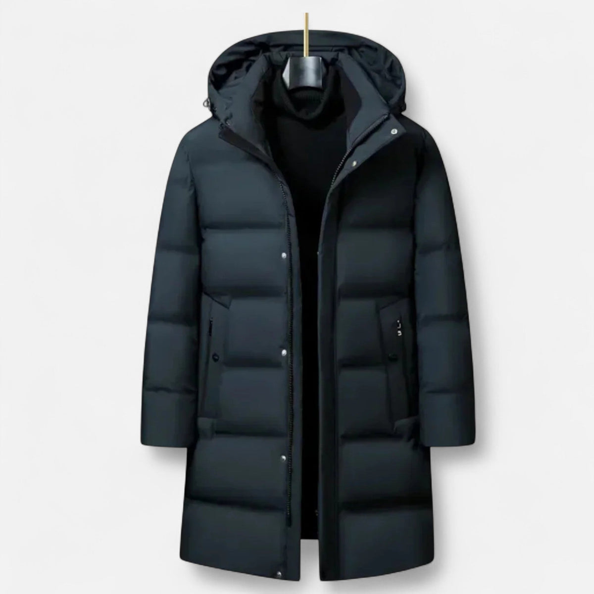 Winter Parka for Men – Insulating Elegance with Hood — Dark Green