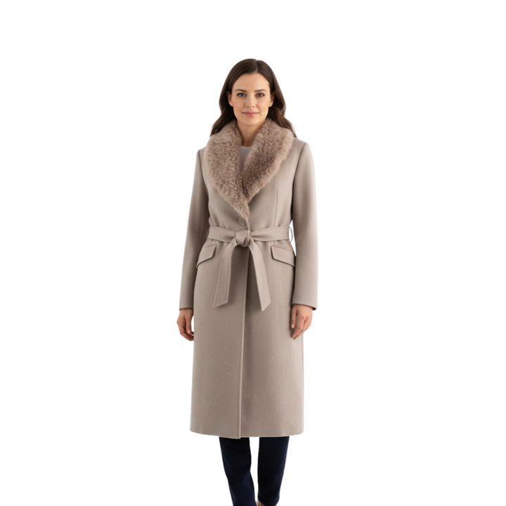 Damenmantel mit Bindegürtel — Khaki