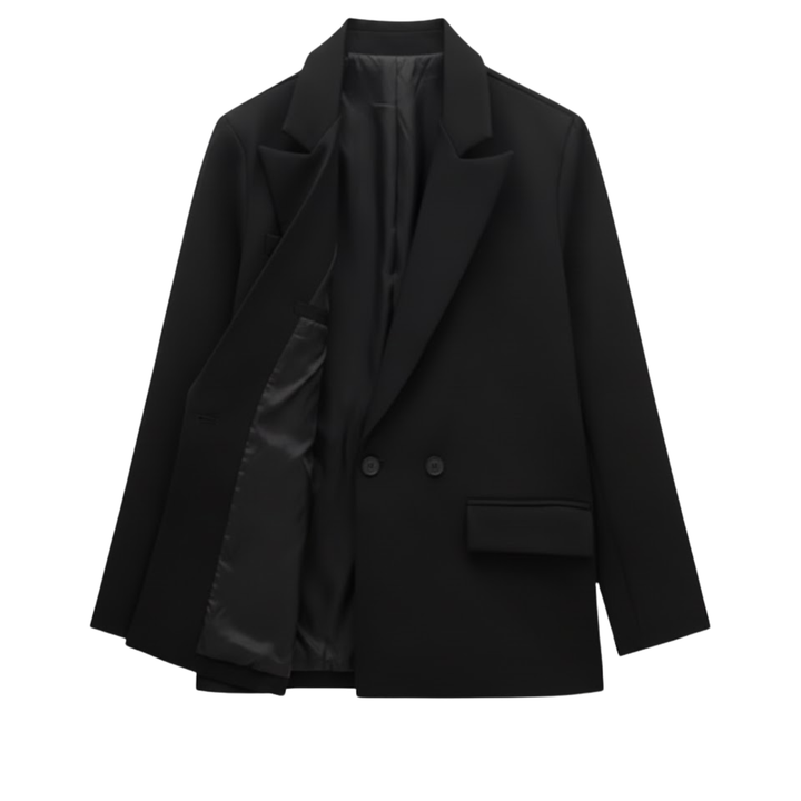 Zweireihiger Blazer für Damen — Schwarz