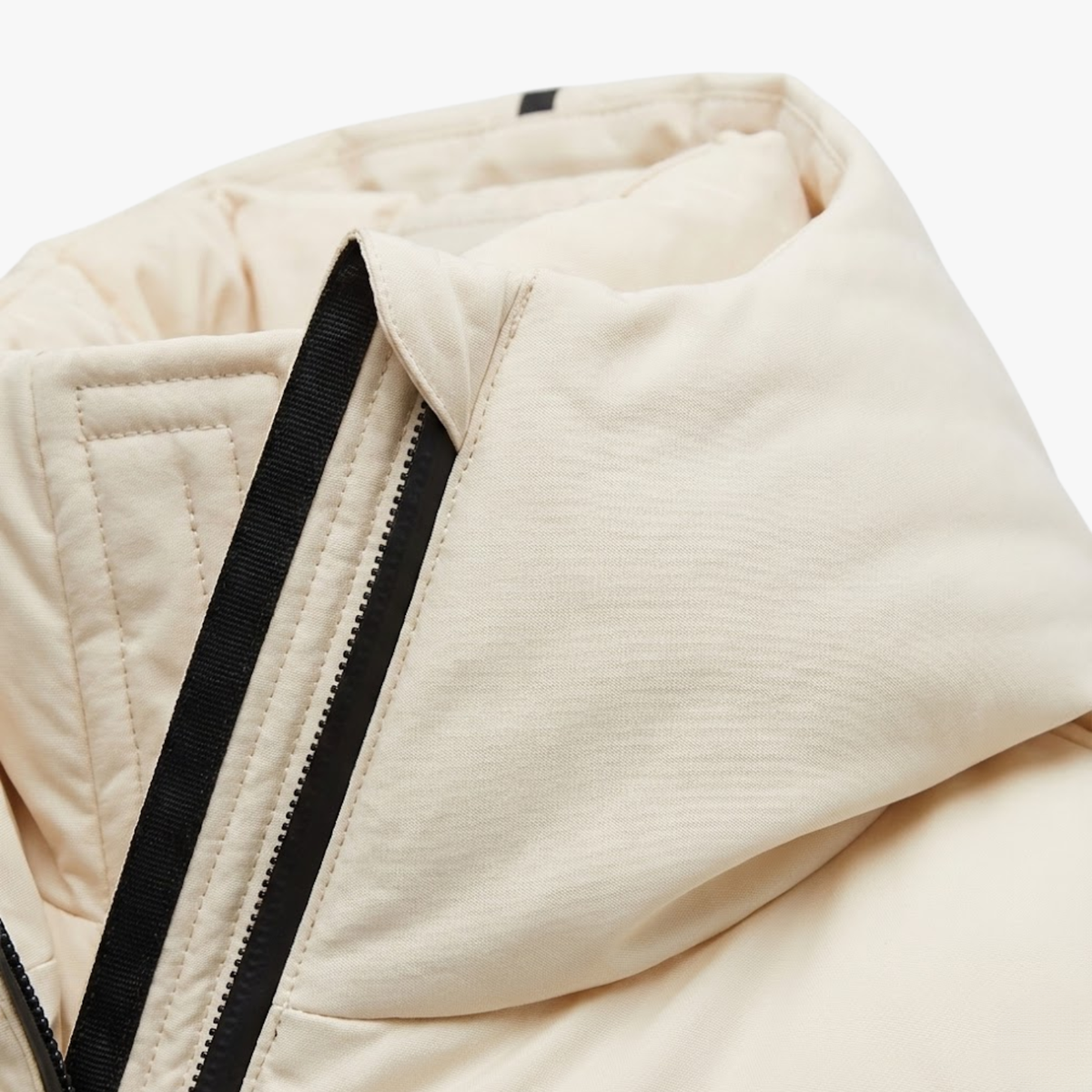 Women's Ski Jacket Peplum with Hood, Stand-up Collar, and Waist Belt — Beige