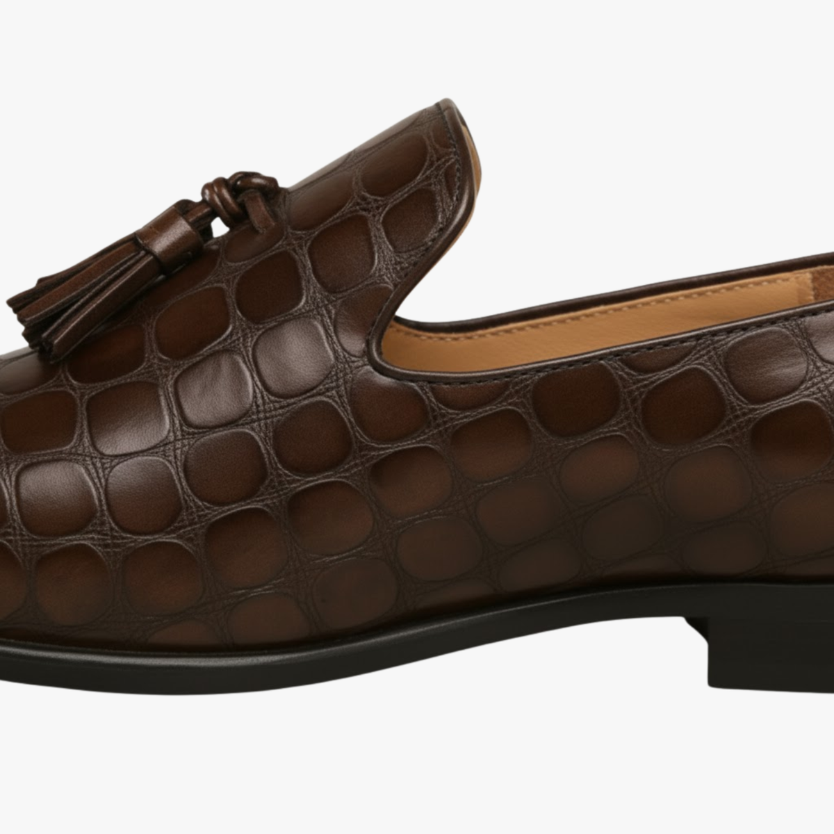 Men's city slippers textured slip-on silhouette prestige — Brown