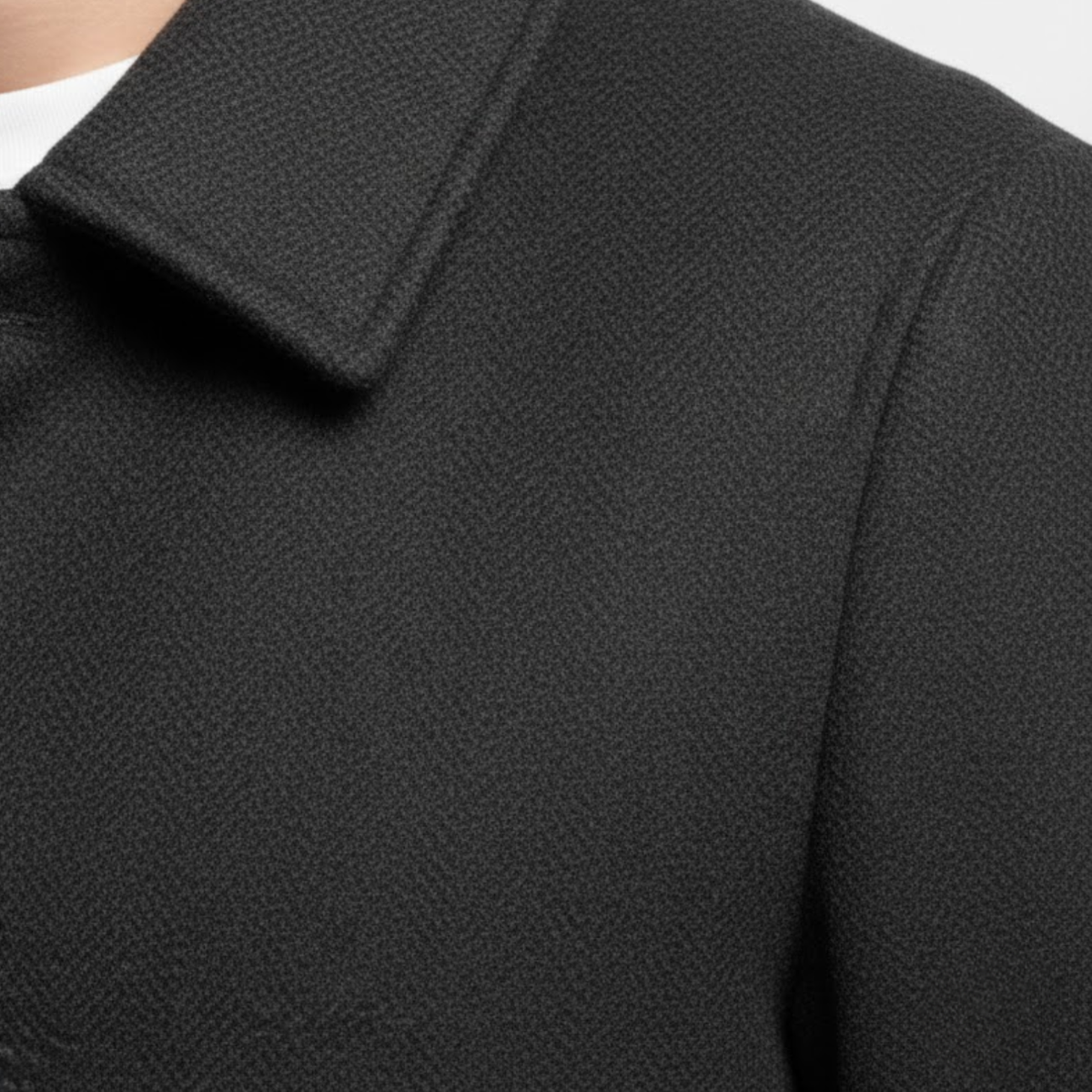 Herrenmantel in tailliertem Schnitt mit Ein-Knopf-Verschluss — Schwarz
