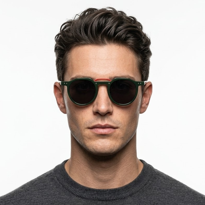 Lunettes de soleil rondes vintage, monture unisexe — vue du produit