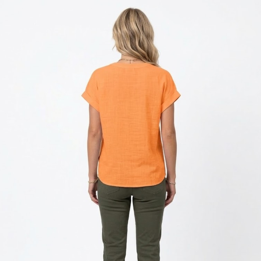 V-Neck Short Sleeve Blouse for Women — product view