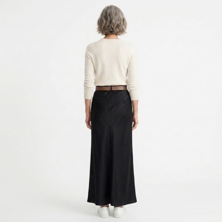 Maxirock für Damen mit Satin-Finish und hoher Taille — Produktansicht