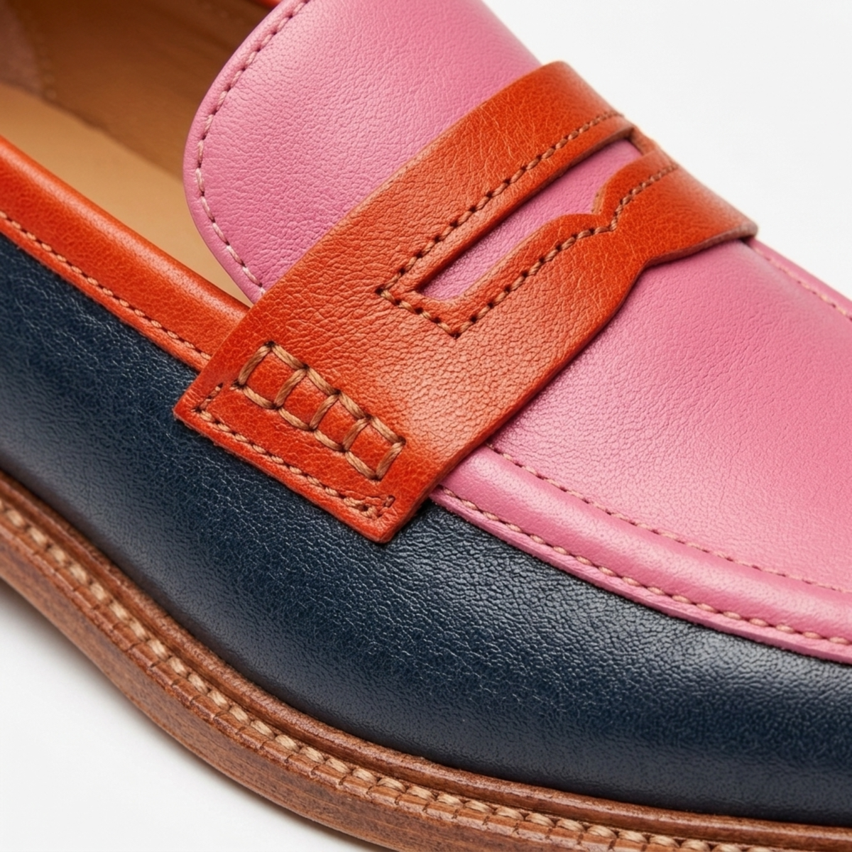 Multicolored flat sole moccasins for everyday wear — Pink