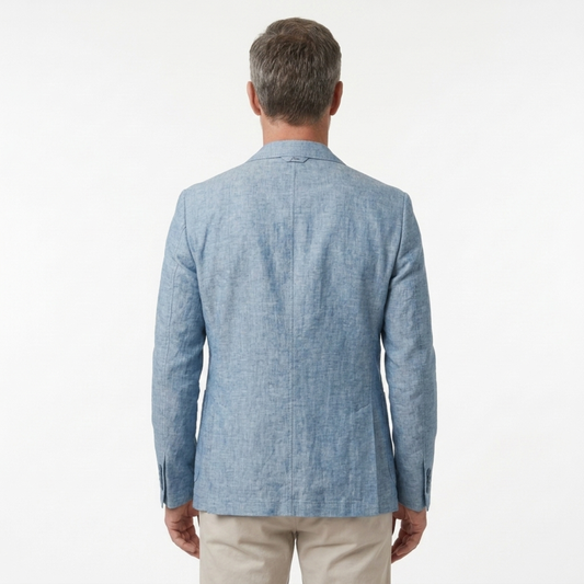 Men's blazer jacket — slim fit — wedding and summer — Light Blue
