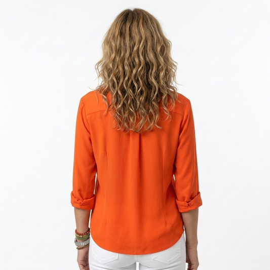 Women's fluid blouse — V-neck — office and evening — product view