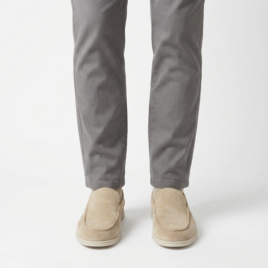 Men's moccasins — rubber sole — everyday comfort — Beige