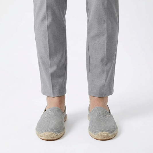 Men's espadrilles — slip-on canvas loafers — beach and vacation — Gray