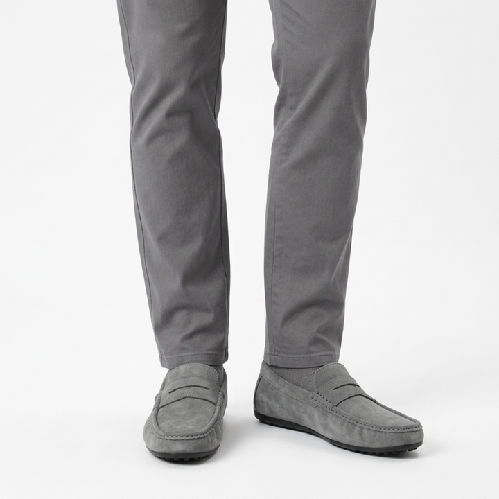 Men's Loafers — Penny Strap — Casual Everyday Style — Gray