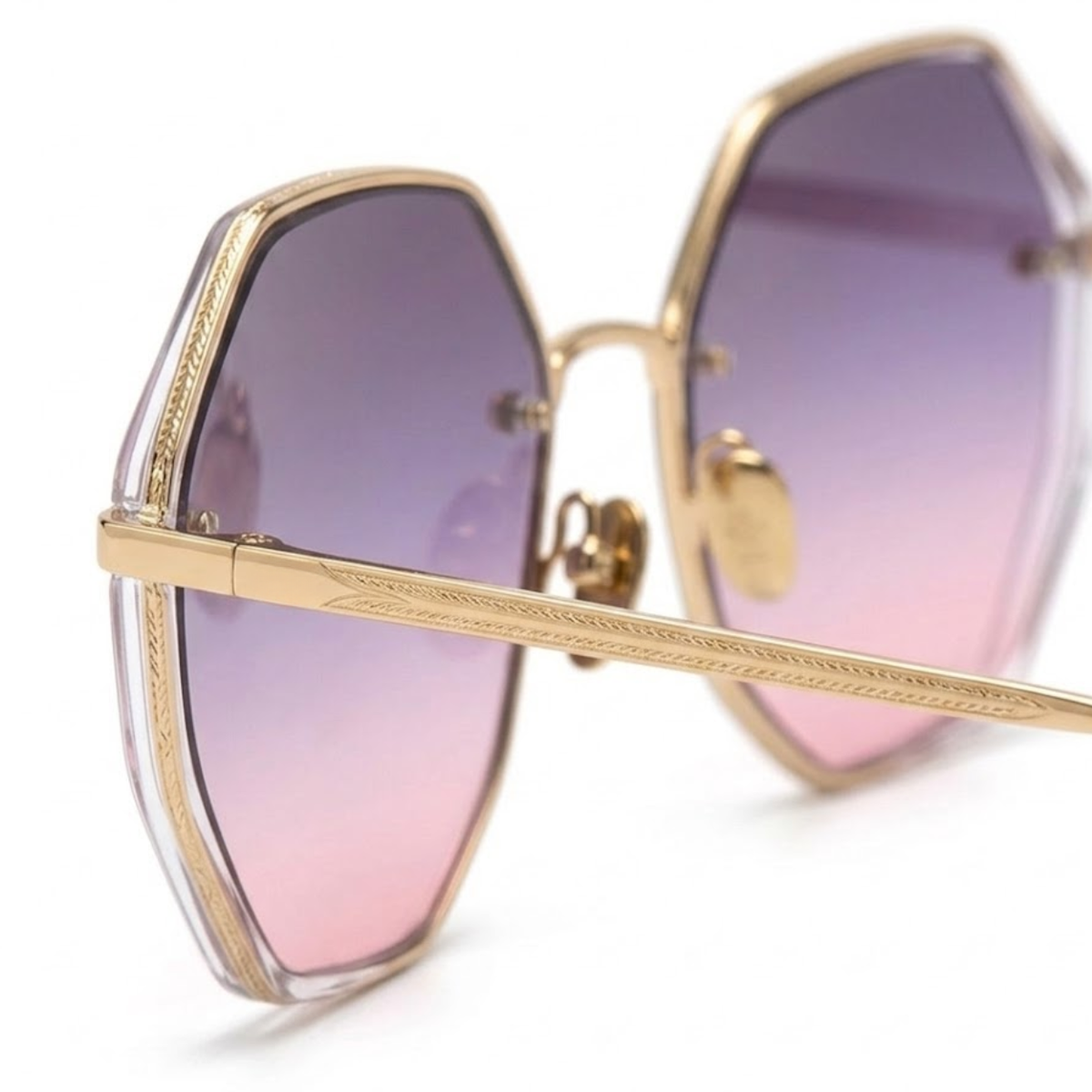 Oversized Rimless Sunglasses with Geometric Gradient Lenses — image 8
