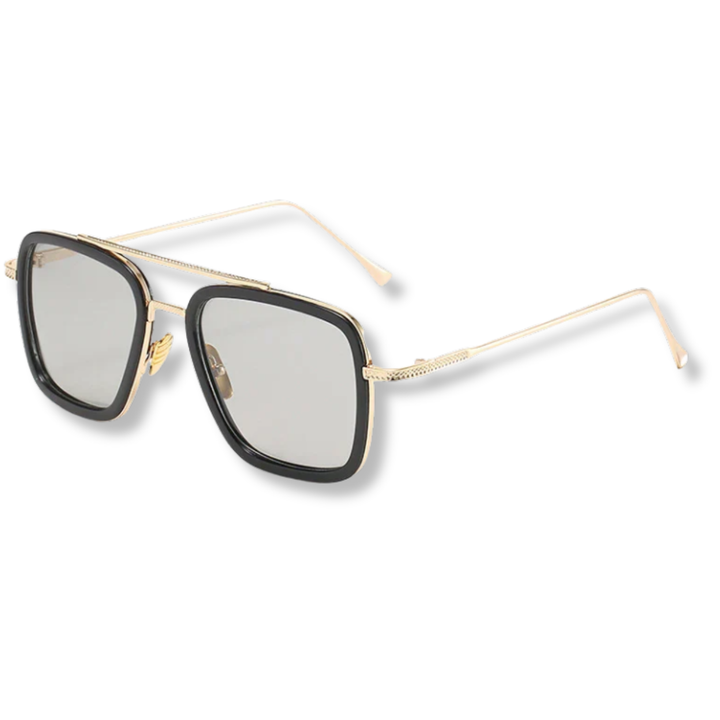Lunettes de soleil pour homme de forme carrée et style aviateur — Or