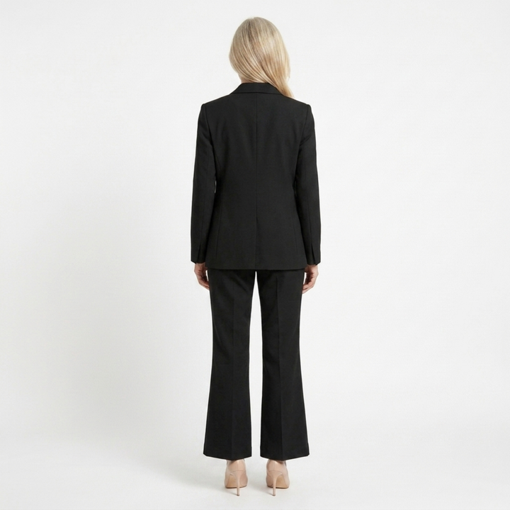Women's suit jacket and pants — slim fit two-piece — formal — Black
