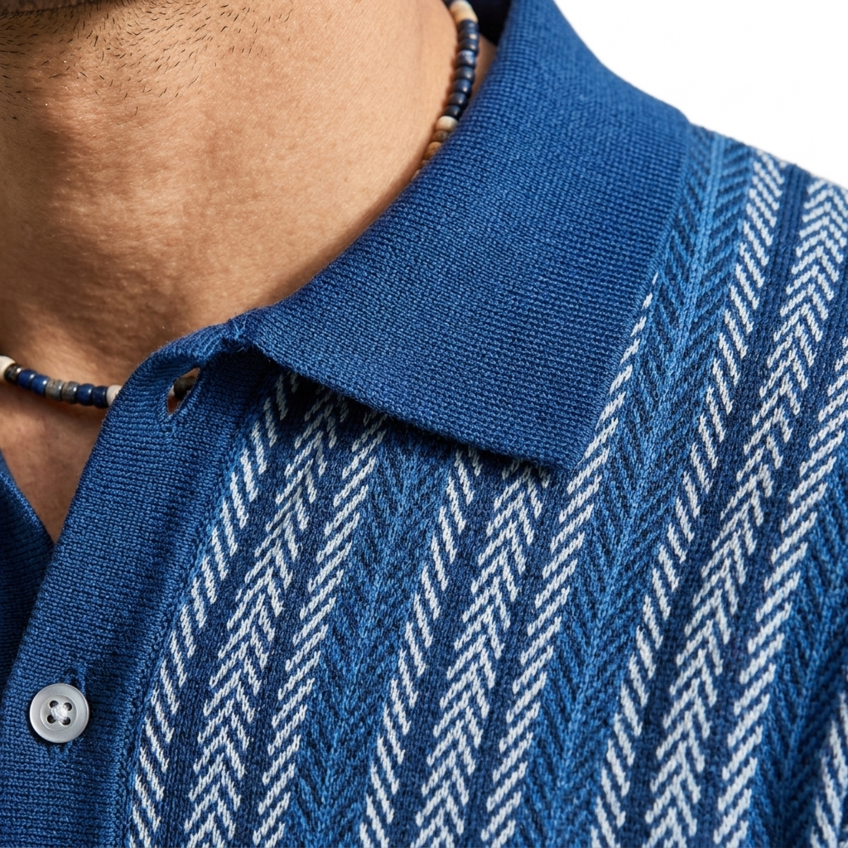 Knit chemisette — buttoned polo style — semi-formal — image 8