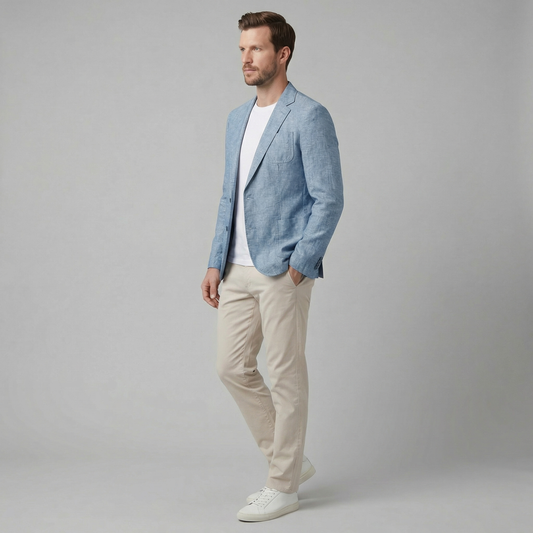 Men's jacket | elegant holiday blazer — Light Blue