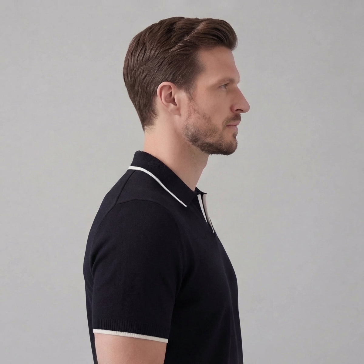 Buttonless polo | casual men's knit top — image 13