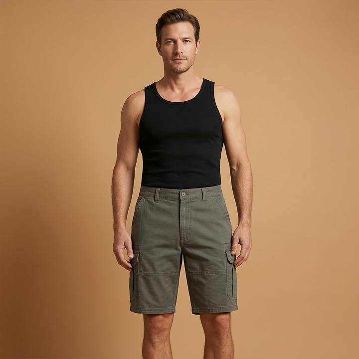 Short homme coupe droite style bermuda — Café