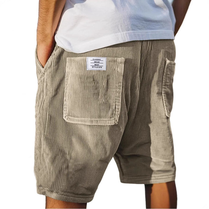 Shorts pour homme en velours côtelé avec poches — Kaki