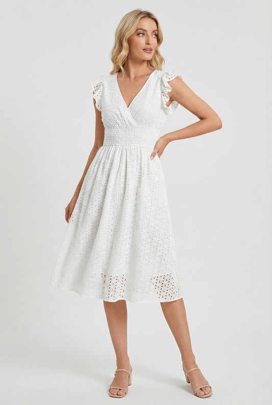 Kleid für Damen mit Smok-Details — Produktansicht