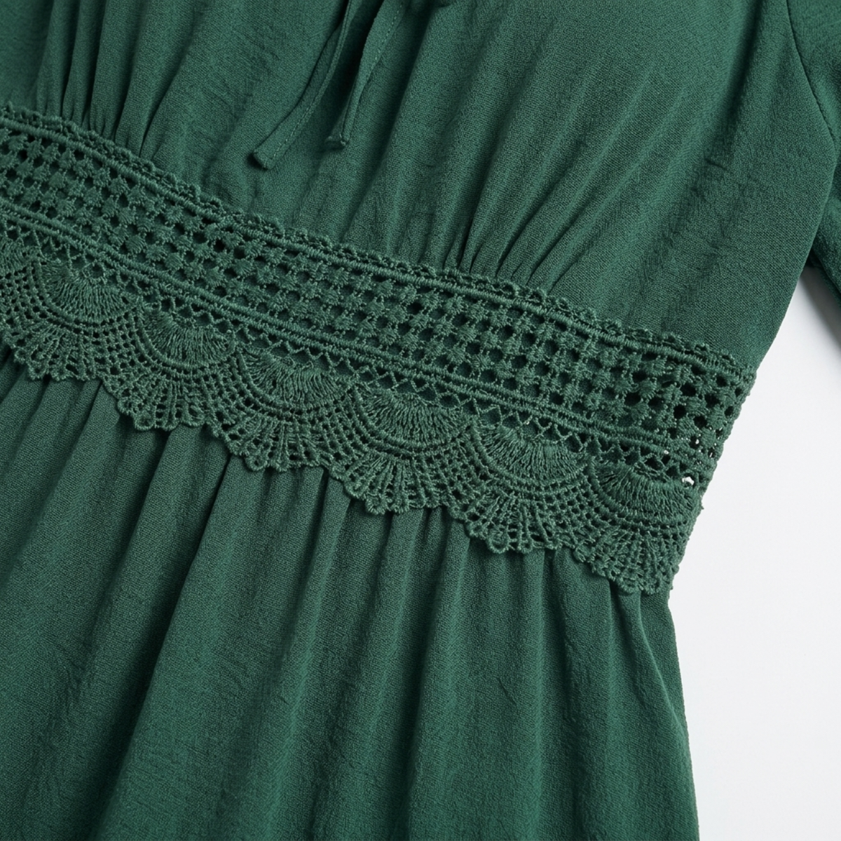Plus Size Printed Long Dress – Square Neck and Butterfly Sleeves — product view