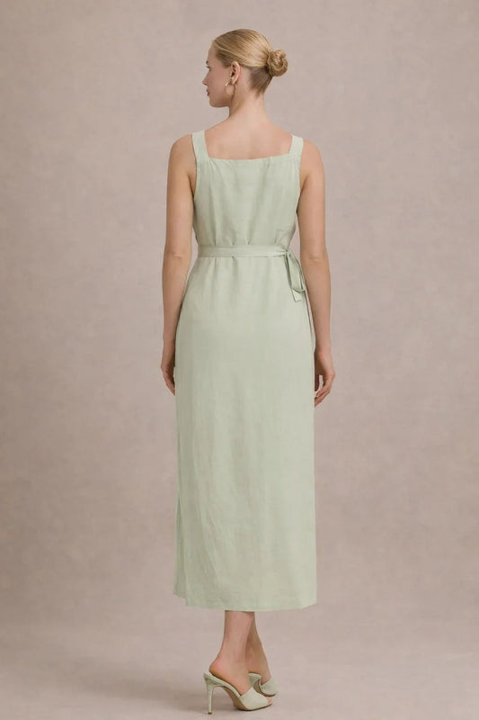 Sleeveless Empire Waist Midi Maternity Dress — product view