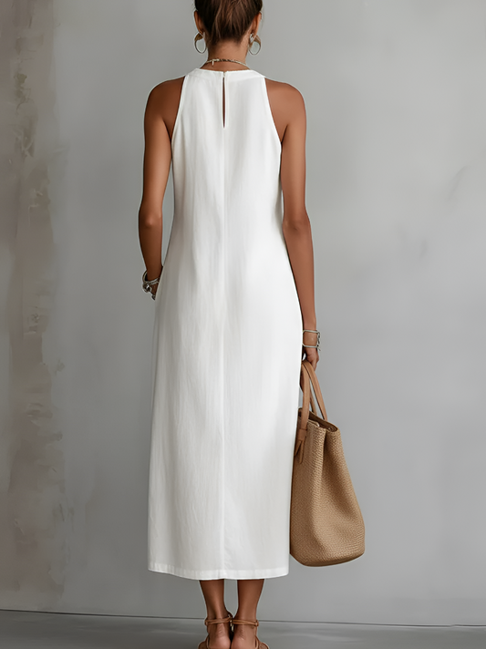 Women's Mid-Length Dress - Embroidered Style, Loose Fit for Summer — product view