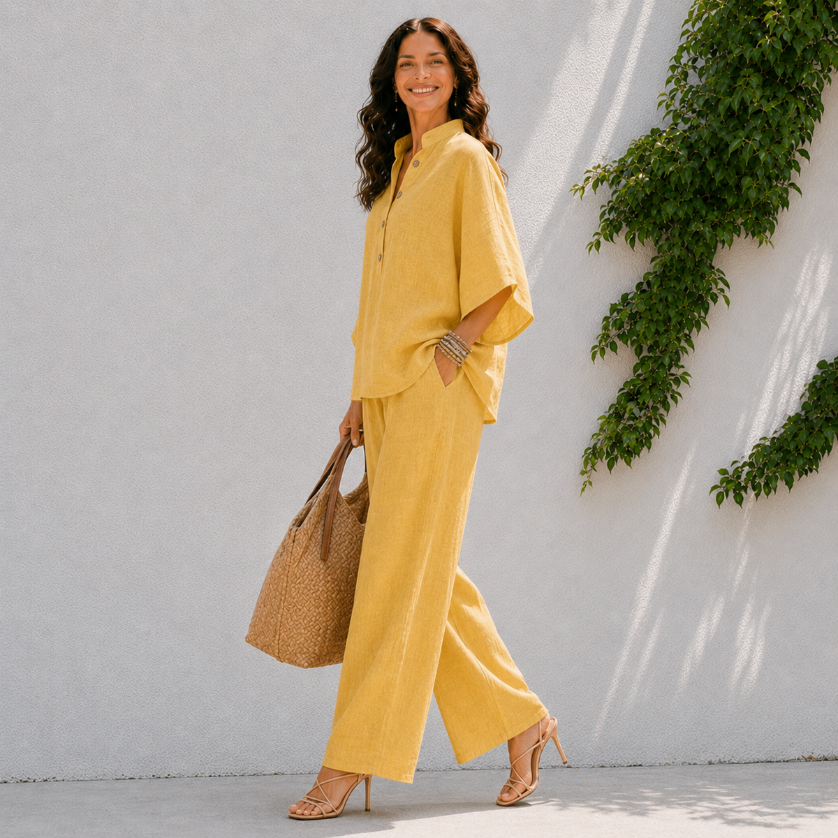 Two-piece women's set - oversized shirt and summer pants — image 8