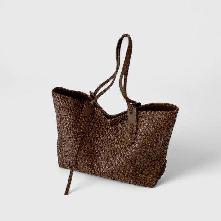 Sac fourre-tout pour femme en textile tressé — Café