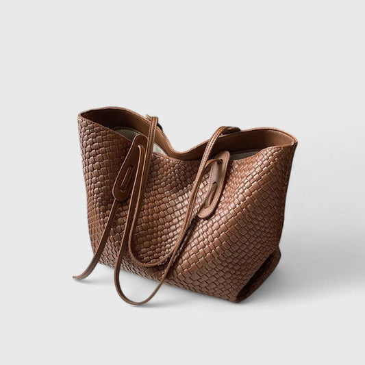Large Capacity Woven Women's Tote Bag — Coffee