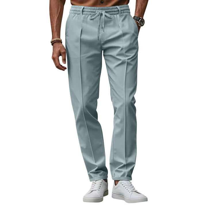 Pantalon homme coupe ajustée avec taille élastique — Bleu ciel
