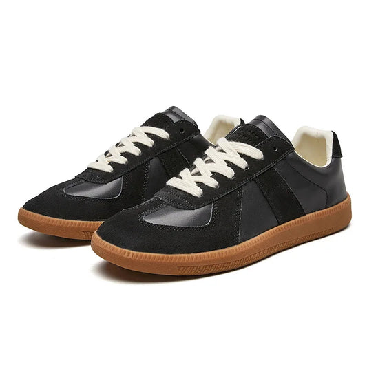 Men's Vintage Style Shoes with Durable Sole — Black
