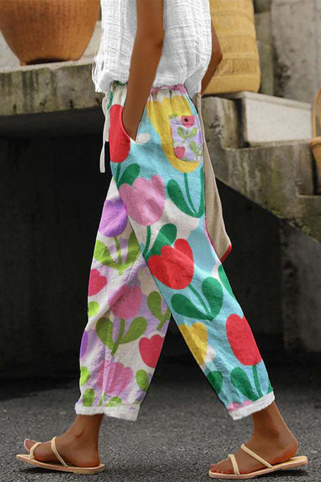 Flowy Patterned Pants — image 11
