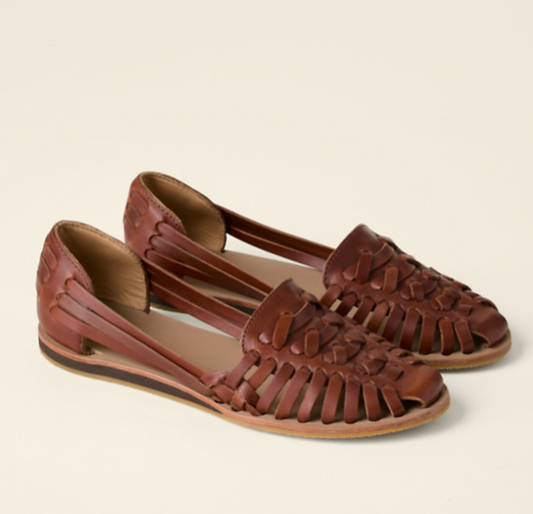 Woven Heel-Free Shoes — Brown