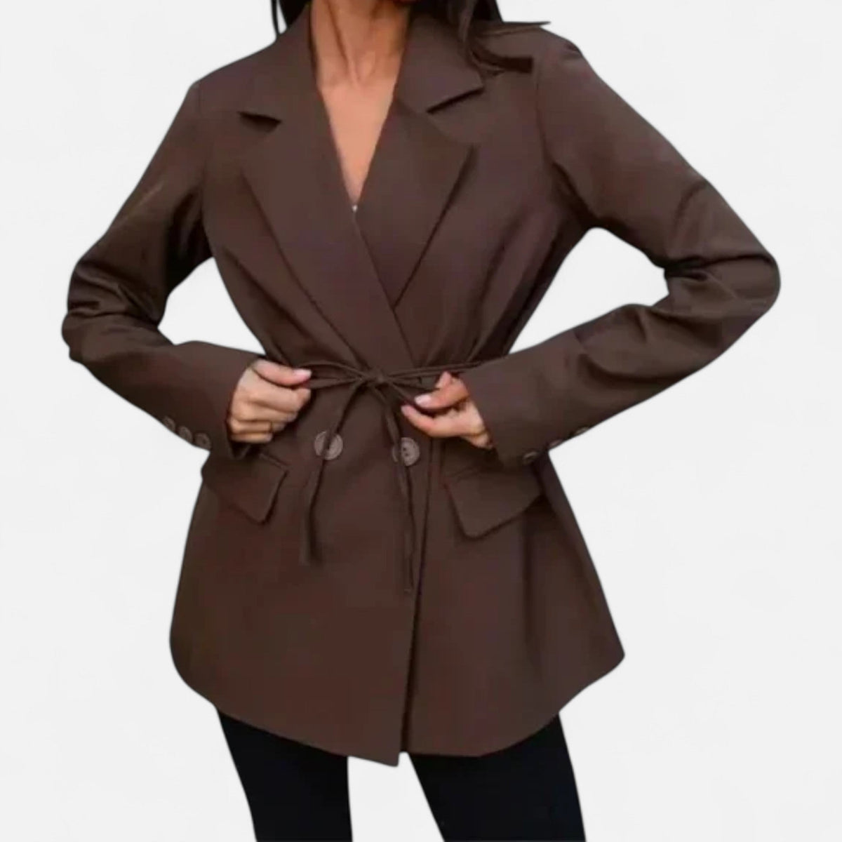 Oversized Women's Blazer with Belt Elegant Style — image 5