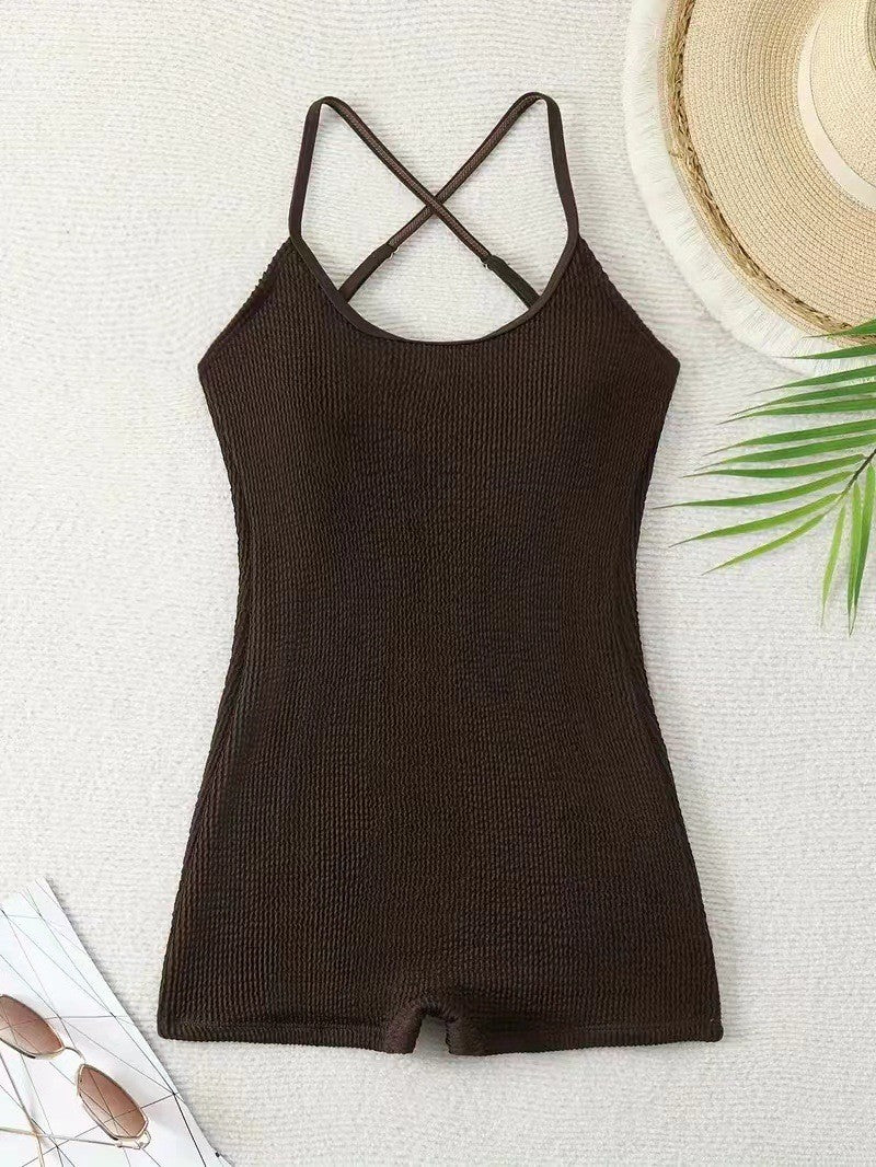 Comfortable Textured Sporty Women’s Shorty Swimsuit — image 7