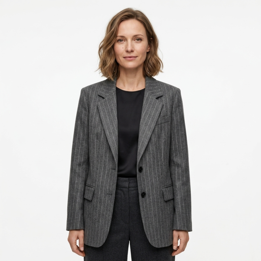 Women’s Blazer – Fine Stripes and Relaxed Fit — product view