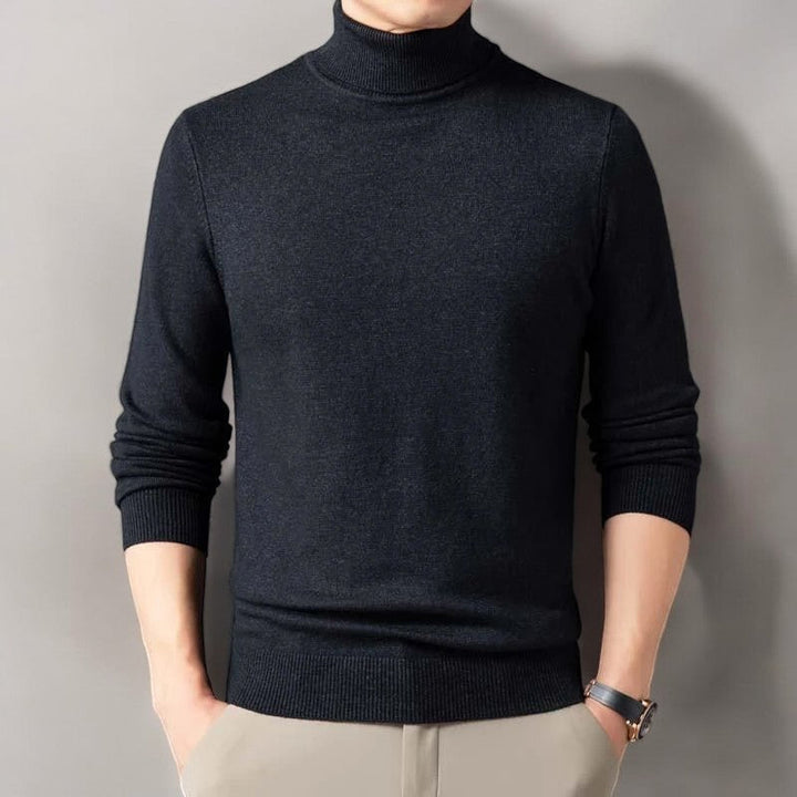 Men’s Sweater – Classic Turtleneck and Timeless Softness — Black