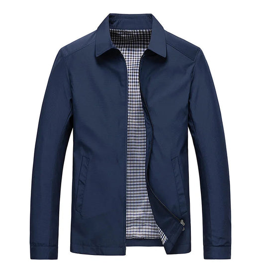 Men’s Jacket – Clean Cut and Classic Collar, Timeless Style — Navy Blue