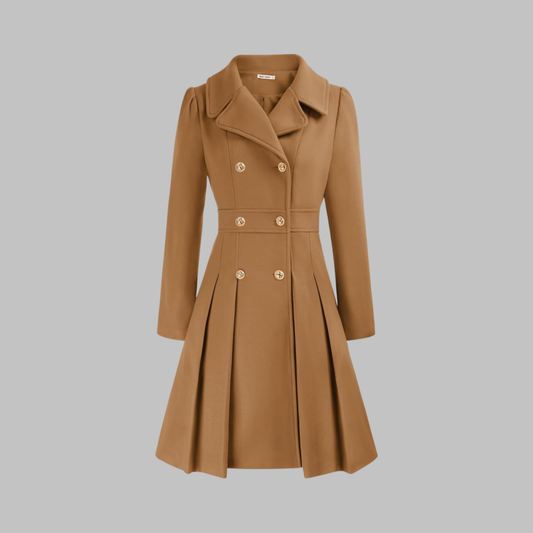 Women's Double-Breasted Coat – Classic Cut and Timeless Elegance — Camel
