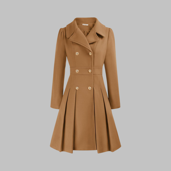 Women's Double-Breasted Coat – Classic Cut and Timeless Elegance — Camel
